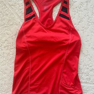 Ideology Red Tank Top with Black Accents